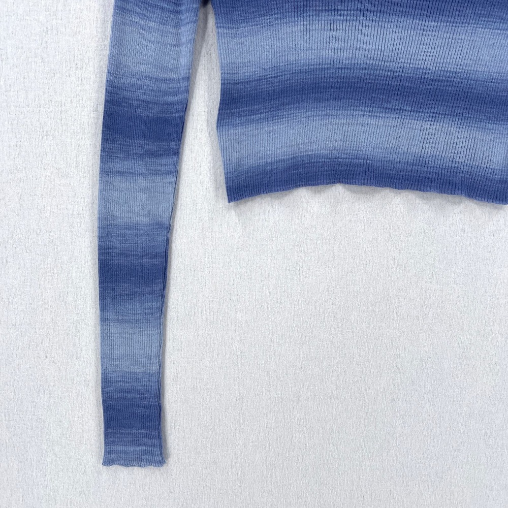 PALOMA WOOL Sweater Womens Medium Blue Sauce Button Ribbed Knit Cropped Top NWT - Picture 9 of 16